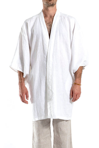 2342 A  White Linen Kimono