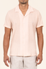 2370 D Camp Collar S/SL Gauze - Peach