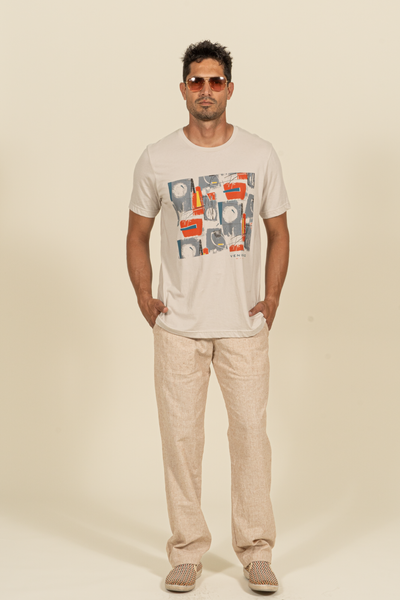 2346C Cotton/Linen Drawstring Pant - Light Brown